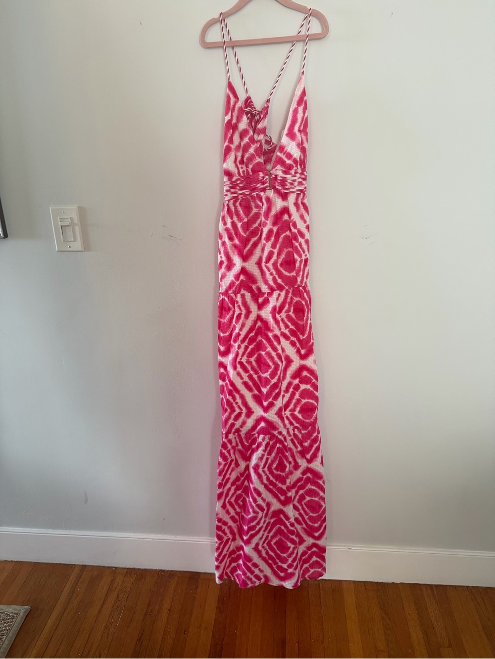 Scotch & Soda Pink and White Tie-Dye Maxi Dress